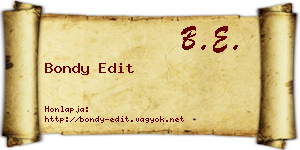 Bondy Edit névjegykártya