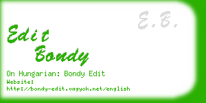 edit bondy business card
